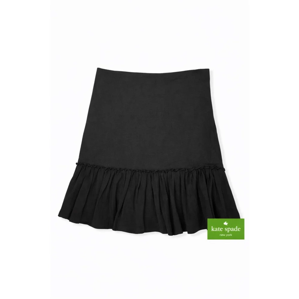 Kate Spade Black Ruffle Mini Skirt Size 10